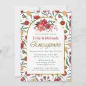 カラフルはっきりしたフローラ開花婚約パーティ 招待状 (正面)