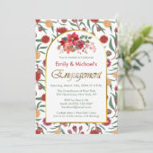 カラフルはっきりしたフローラ開花婚約パーティ 招待状 (スタンド正面)