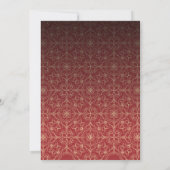 カラフルはっきりしたフローラ開花金ゴールド婚約パーティ 招待状 (裏面)