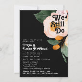 カラフルはっきりしたフローラ黒我々はまだ誓の更新を行う 招待状 (正面)