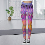 カラフルはっきりしたボヘミア紫オレンジ色 レギンス<br><div class="desc">ファッションフォワードbohemian hippy vibe.あなたは仕事に向かうか、学校に行くか、ジムに打つか、街を探索するかにかかわらず、これらのヨガはっきりしたパンツはスタイルを行うことを保証する。</div>