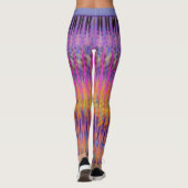 カラフルはっきりしたボヘミア紫オレンジ色 レギンス (裏面)