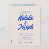 カラフルはっきりしたミニマルブッ結婚クモダンス 招待状 (正面/裏面)