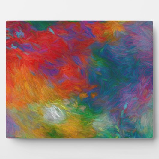 カラフルはっきりしたモダン抽象芸術アート赤と青 フォトプラーク (正面)