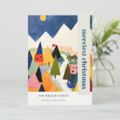 カラフルはっきりしたレトロ抽象芸術 シーズンカード (スタンド正面)