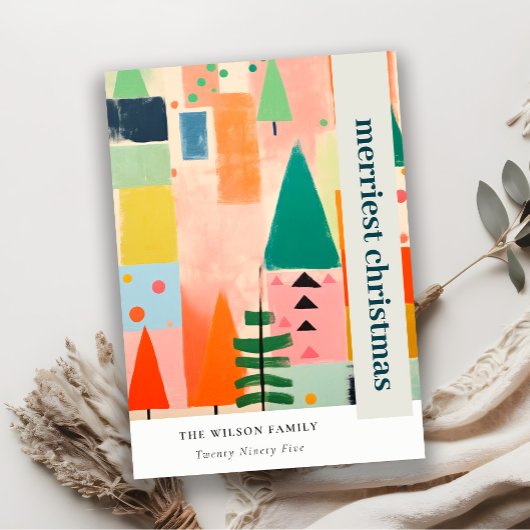 カラフルはっきりしたレトロ抽象芸術 シーズンカード