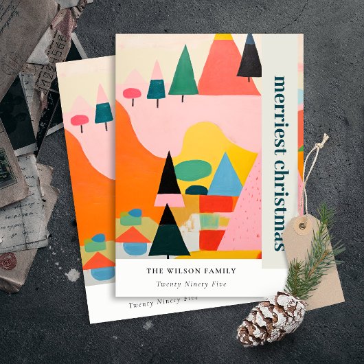 カラフルはっきりしたレトロ抽象芸術 シーズンカード