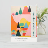 カラフルはっきりしたレトロ抽象芸術 シーズンカード (スタンド正面)