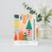 カラフルはっきりしたレトロ抽象芸術 シーズンポストカード (スタンド正面)