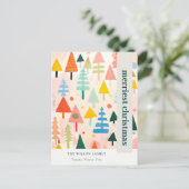 カラフルはっきりしたレトロ抽象芸術 シーズンポストカード (スタンド正面)