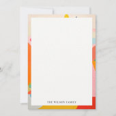 カラフルはっきりしたレトロ抽象芸術 ノートカード (正面)