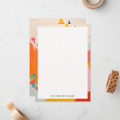 カラフルはっきりしたレトロ抽象芸術 ノートカード (正面/裏面インサイチュ)