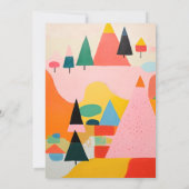 カラフルはっきりしたレトロ抽象芸術 ノートカード (裏面)