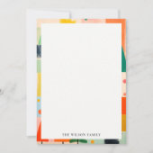 カラフルはっきりしたレトロ抽象芸術 ノートカード (正面)