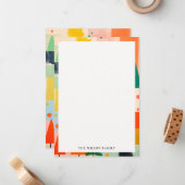 カラフルはっきりしたレトロ抽象芸術 ノートカード (正面/裏面インサイチュ)