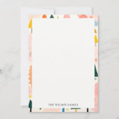 カラフルはっきりしたレトロ抽象芸術 ノートカード (正面)