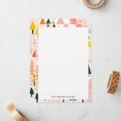 カラフルはっきりしたレトロ抽象芸術 ノートカード (正面/裏面インサイチュ)