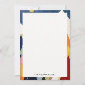 カラフルはっきりしたレトロ抽象芸術 ノートカード (正面)