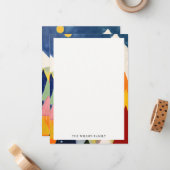 カラフルはっきりしたレトロ抽象芸術 ノートカード (正面/裏面インサイチュ)