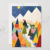 カラフルはっきりしたレトロ抽象芸術 ノートカード (裏面)