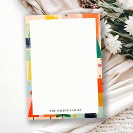 カラフルはっきりしたレトロ抽象芸術 ノートカード