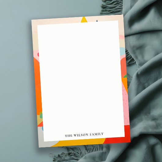 カラフルはっきりしたレトロ抽象芸術 ノートカード