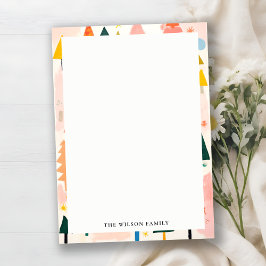 カラフルはっきりしたレトロ抽象芸術 ノートカード