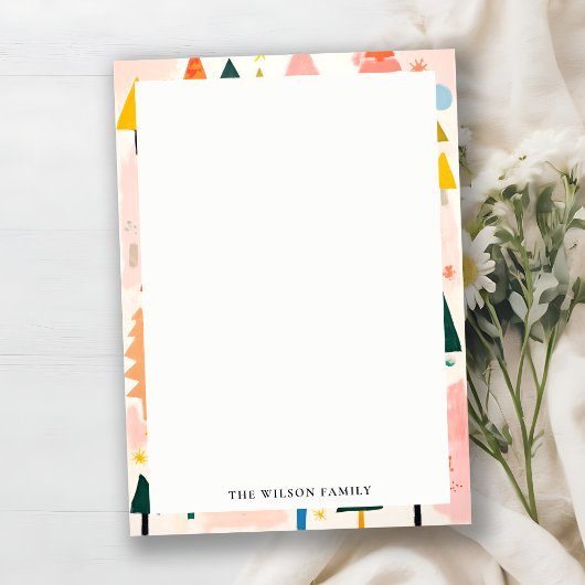 カラフルはっきりしたレトロ抽象芸術 ノートカード