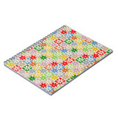 カラフルはっきりした市松模様に花柄 ノートブック (左側)