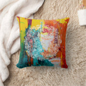 カラフルはっきりした絵画抽象芸術と花弁マンダラ クッション (ブランケット)