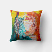 カラフルはっきりした絵画抽象芸術と花弁マンダラ クッション (裏面)