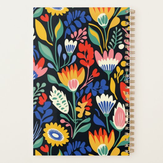 カラフルはっきりした花パーソナライズされた柄2025 プランナー手帳 (裏面)