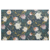 カラフルはっきりした花模様赤面と海軍 ファブリック (ファットクウォーター)