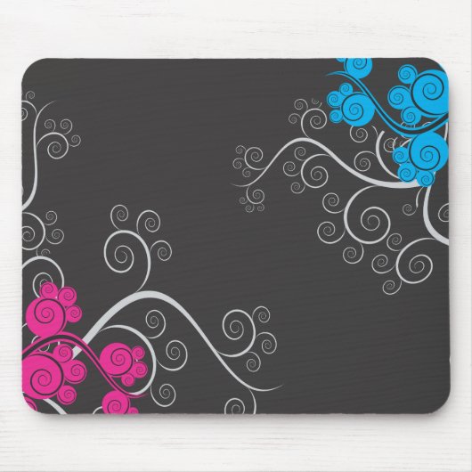 カラフルはつる植物を抽出します マウスパッド (正面)