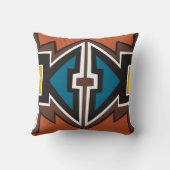 カラフルはアフリカの芸術を抽出します クッション (裏面)