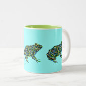 カラフルはウシガエルのマグを抽出します ツートーンマグカップ (正面右)