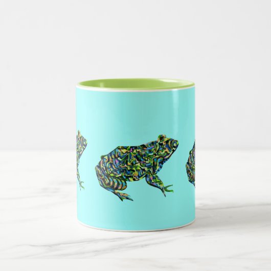 カラフルはウシガエルのマグを抽出します ツートーンマグカップ (中央)