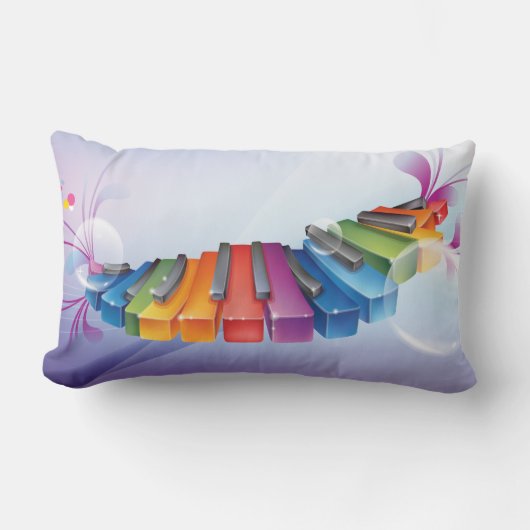 カラフルはキーボードを抽出します ランバークッション (正面)