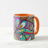 カラフルはサイケデリックな渦巻を分類しました マグカップ (正面右)