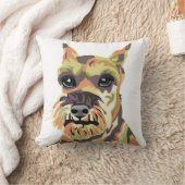 カラフルはシュナウツァーの装飾用クッションを抽出します クッション (ブランケット)