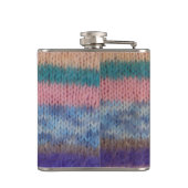 カラフルはストライプなヴィンテージのスタイルのおもしろいのスローガンを編みました フラスク (裏面)