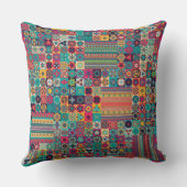 カラフルはタイルパターンデザインを抽出します クッション (裏面)
