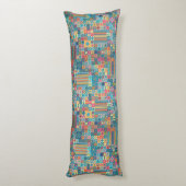 カラフルはタイルパターンデザインを抽出します ボディピロー (裏面 (縦))