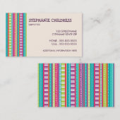カラフルはベビーシッターをする名刺を縞で飾ります 名刺 (正面/裏面)