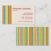 カラフルはベビーシッターをする名刺を縞で飾ります 名刺 (正面/裏面)