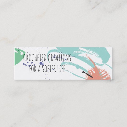 カラフルはヤーンのかぎ針編みホックの球を抽出します スキニー名刺 (裏面)