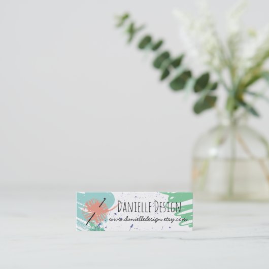 カラフルはヤーンのかぎ針編みホックの球を抽出します スキニー名刺 (スタンド正面)