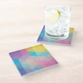 カラフルは三角形の背景を抽出します ガラスコースター (アングル)