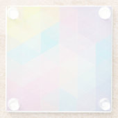 カラフルは三角形の背景を抽出します ガラスコースター (裏面)