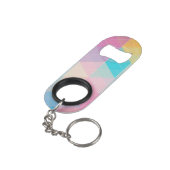 カラフルは三角形の背景を抽出します キーホルダー栓抜き (裏面アングル)